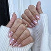 Almond Glossy Medium Pink Press on Nails