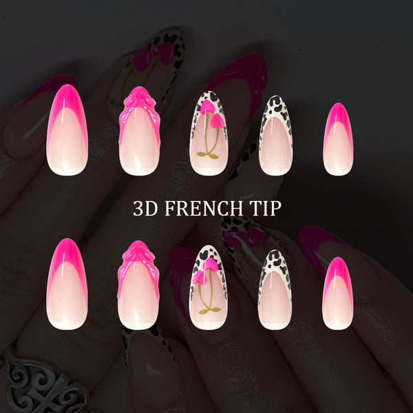 12 Sizes-24 Pcs Press On Nails C1334