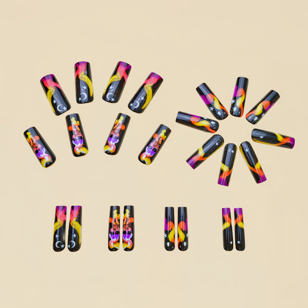 12 Sizes-24 Pcs Press On Nails Y193