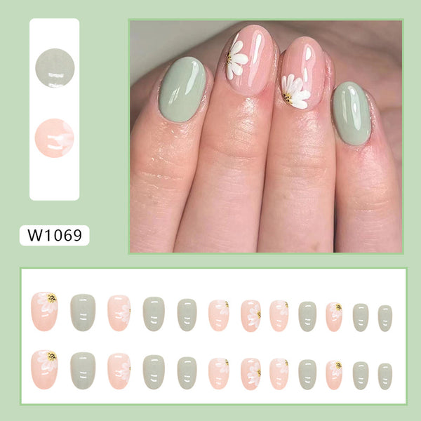12 Sizes-24 Pcs Press On Nails W1069