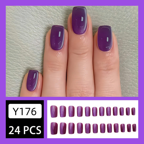 12 Sizes-24 Pcs Press On Nails Y176