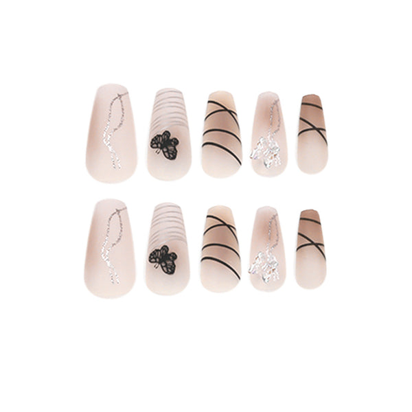 12 Sizes-24 Pcs Press On Nails JP1534
