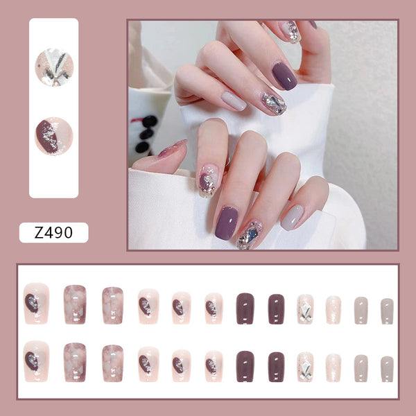 12 Sizes-24 Pcs Press On Nails Z490