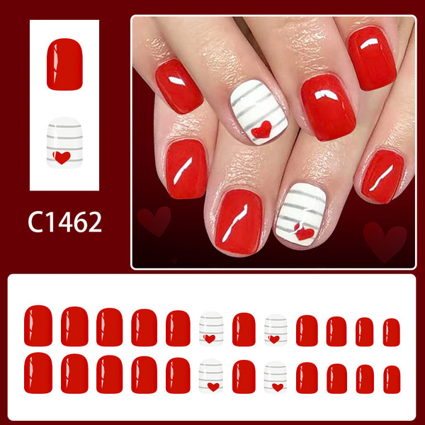 12 Sizes-24 Pcs Press On Nails C1462