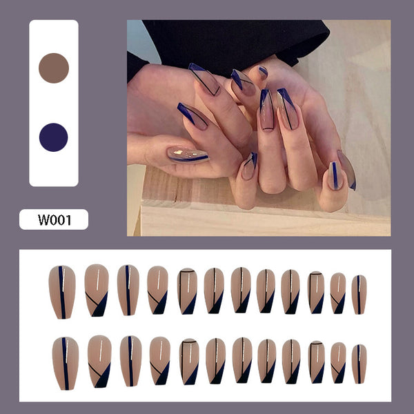 12 Sizes-24 Pcs Press On Nails W001
