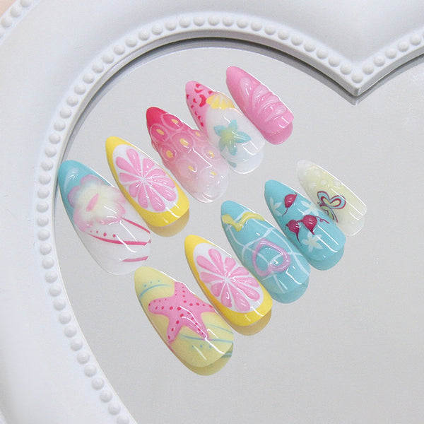12 Sizes-24 Pcs Press On Nails W2083