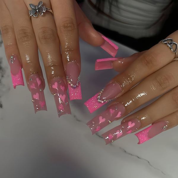 12 Sizes-24 Pcs Press On Nails D011