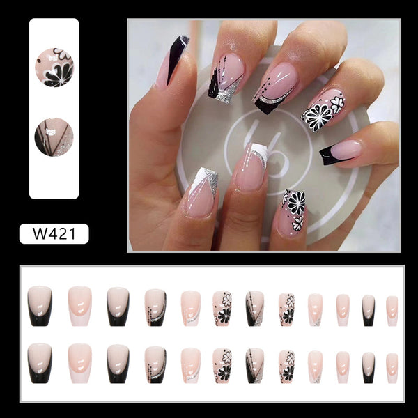 12 Sizes-24 Pcs Press On Nails W421