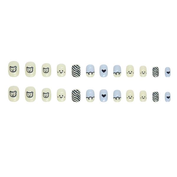12 Sizes-24 Pcs Press On Nails K010