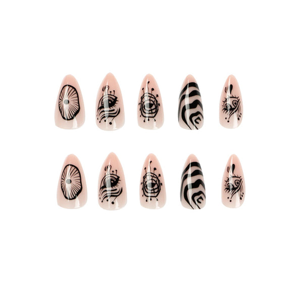 12 Sizes-24 Pcs Press On Nails JP1778