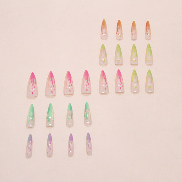 12 Sizes-24 Pcs Press On Nails W1955