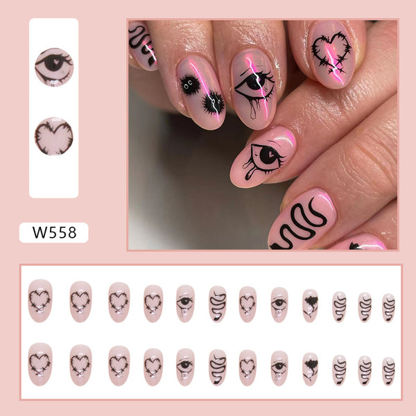 12 Sizes-24 Pcs Press On Nails W558