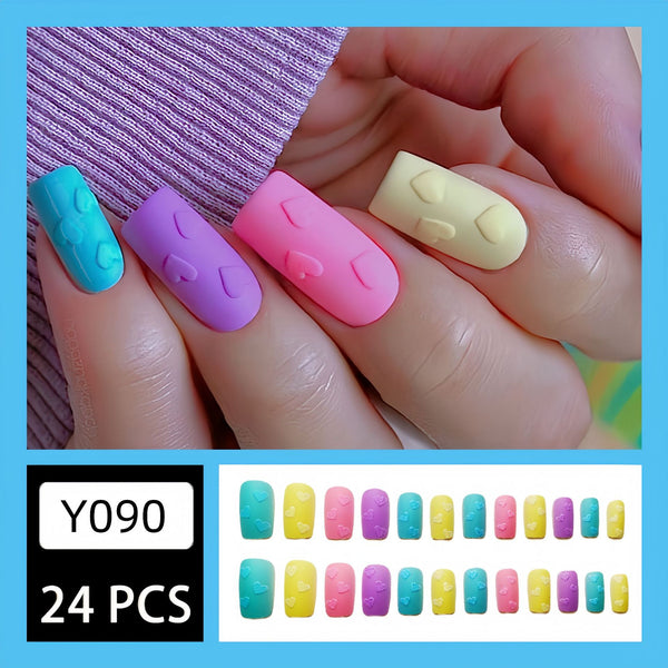 12 Sizes-24 Pcs Press On Nails Y090