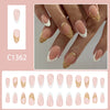 12 Sizes-24 Pcs Press On Nails C1362