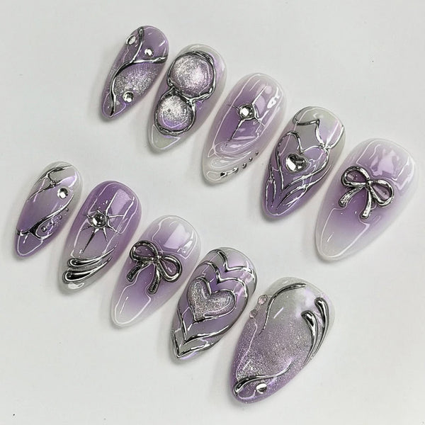 12 Sizes-24 Pcs Press On Nails JP4075