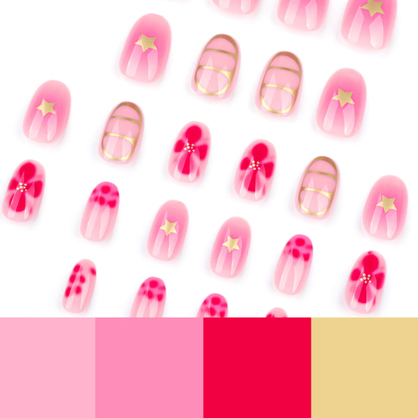 12 Sizes-24 Pcs Press On Nails JP3735