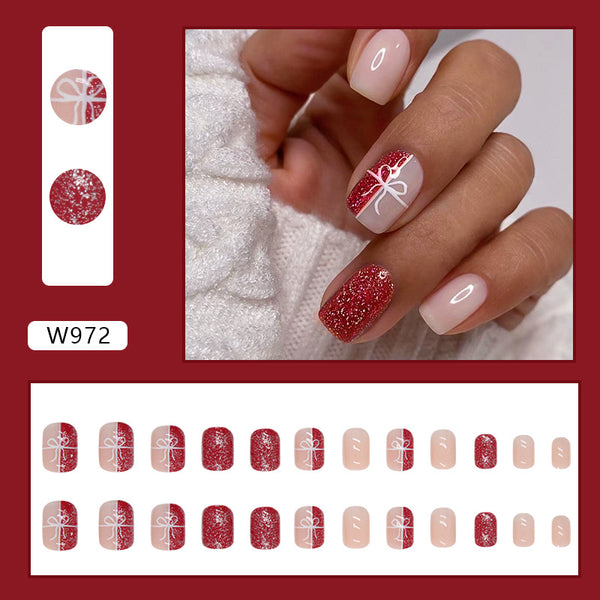 12 Sizes-24 Pcs Press On Nails W972
