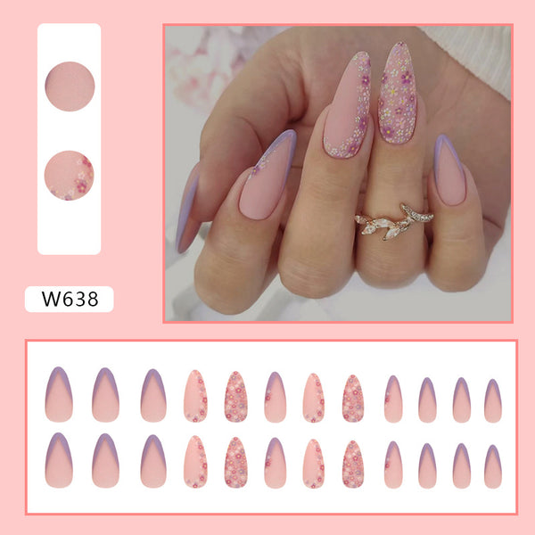 12 Sizes-24 Pcs Press On Nails W638