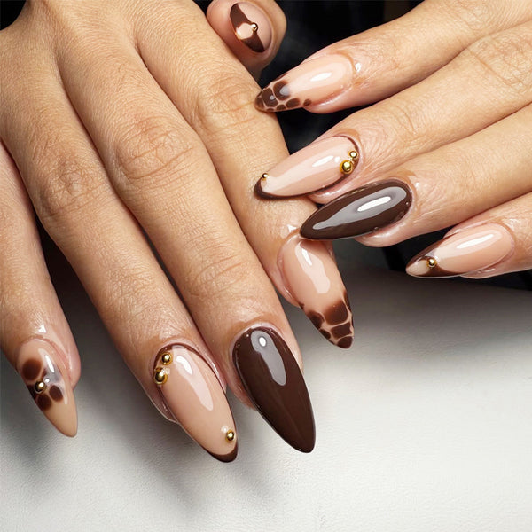 12 Sizes-24 Pcs Press On Nails BZ1417