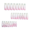 Glossy Long Ombre Pink Square Press on Nails