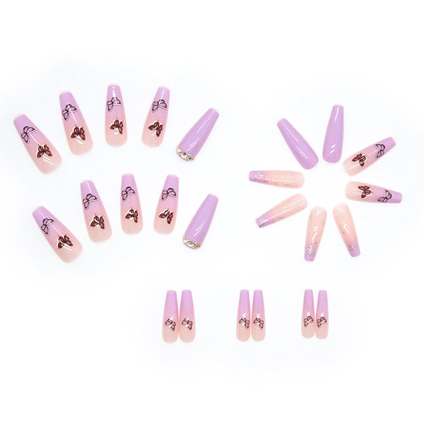 12 Sizes-24 Pcs Press On Nails Z415