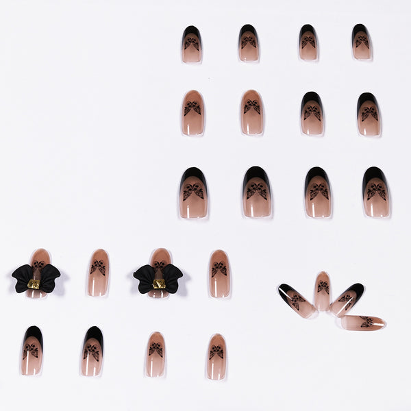 12 Sizes-24 Pcs Press On Nails JP1071