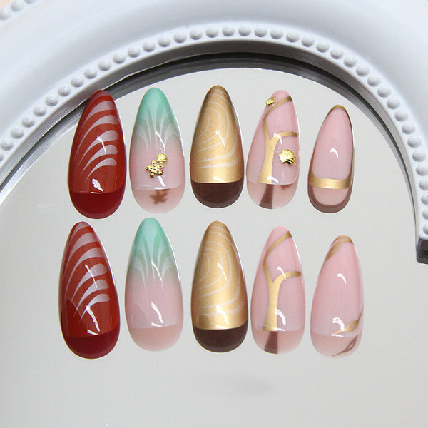 12 Sizes-24 Pcs Press On Nails Z1004