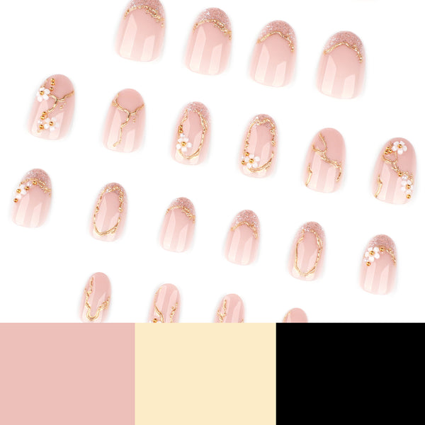 12 Sizes-24 Pcs Press On Nails JP4095