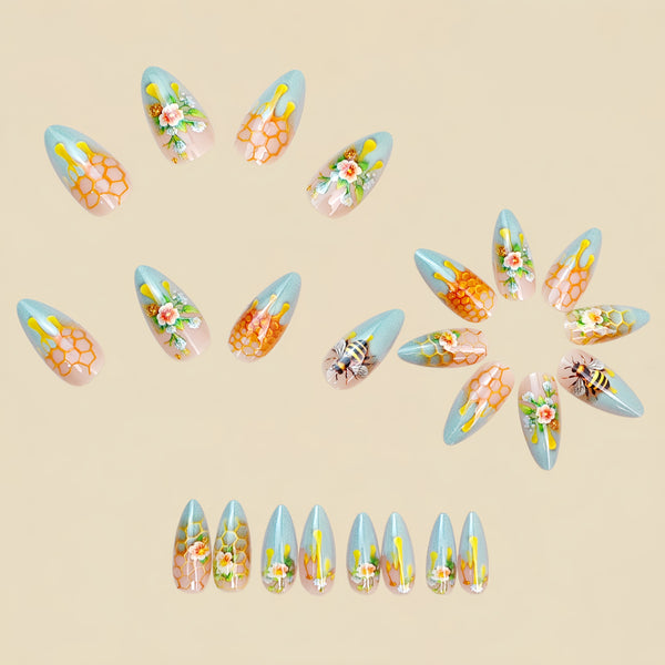 12 Sizes-24 Pcs Press On Nails Y1935
