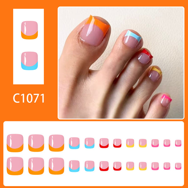 12 Sizes-24 Pcs Press On Nails C1071