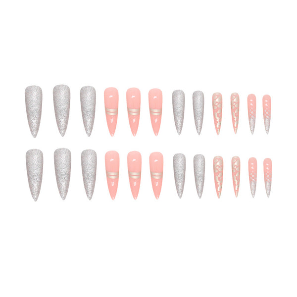 12 Sizes-24 Pcs Press On Nails W764