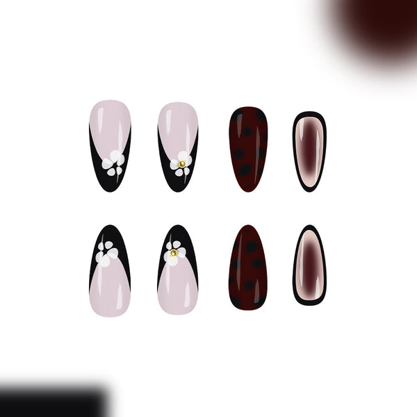 12 Sizes-24 Pcs Press On Nails C1360