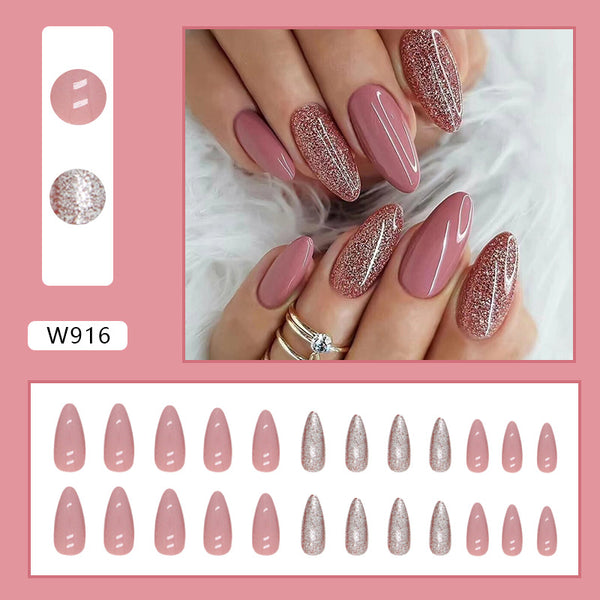 12 Sizes-24 Pcs Press On Nails W916