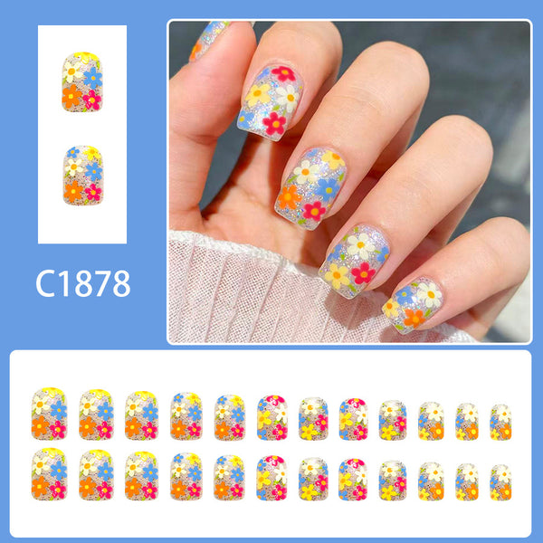 12 Sizes-24 Pcs Press On Nails C1878