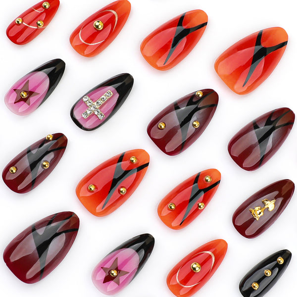 12 Sizes-24 Pcs Press On Nails JP3563