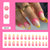12 Sizes-24 Pcs Press On Nails W645