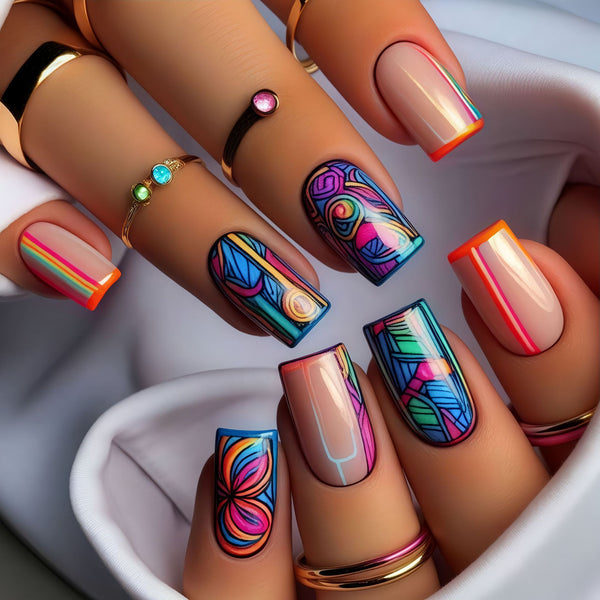 12 Sizes-24 Pcs Press On Nails Y572