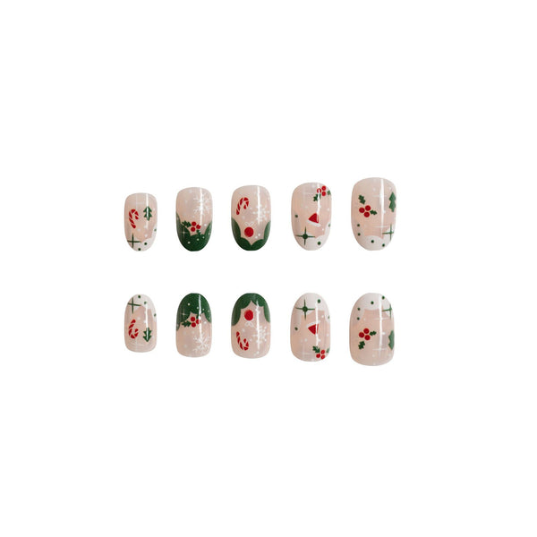 12 Sizes-24 Pcs Press On Nails C088