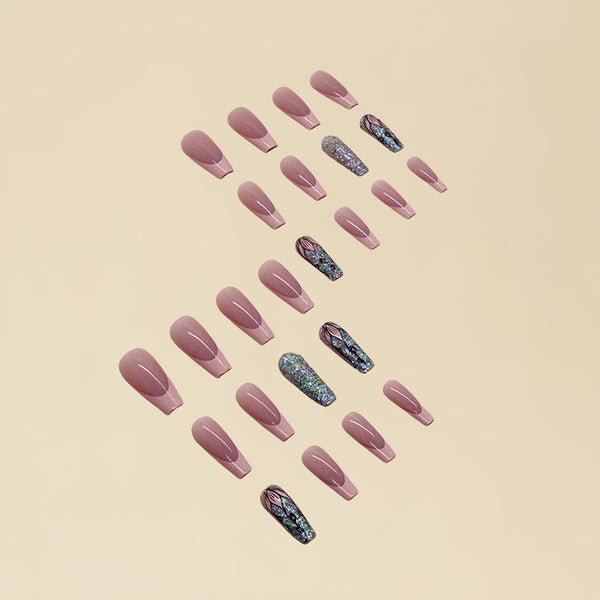 12 Sizes-24 Pcs Press On Nails Y001