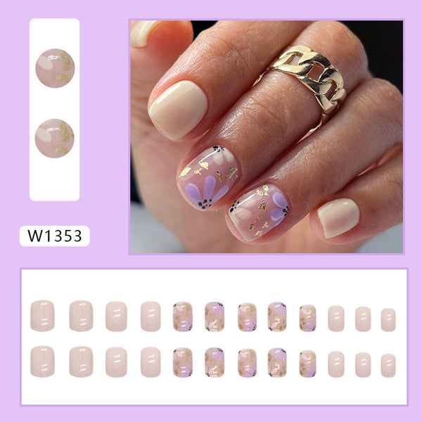 12 Sizes-24 Pcs Press On Nails W1353
