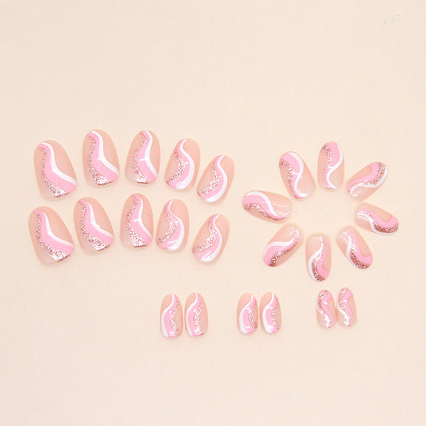 12 Sizes-24 Pcs Press On Nails W531