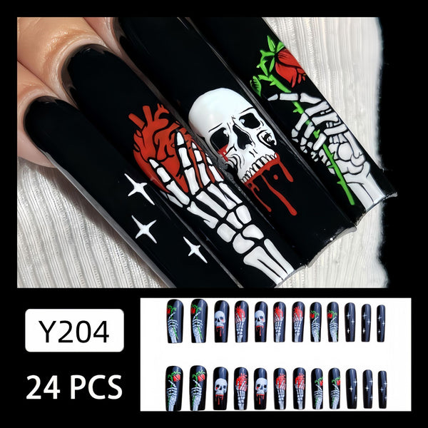 12 Sizes-24 Pcs Press On Nails Y204