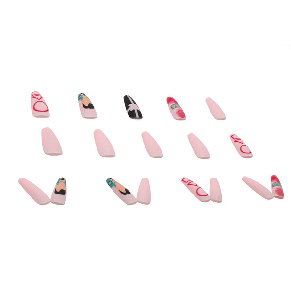 12 Sizes-24 Pcs Press On Nails W073