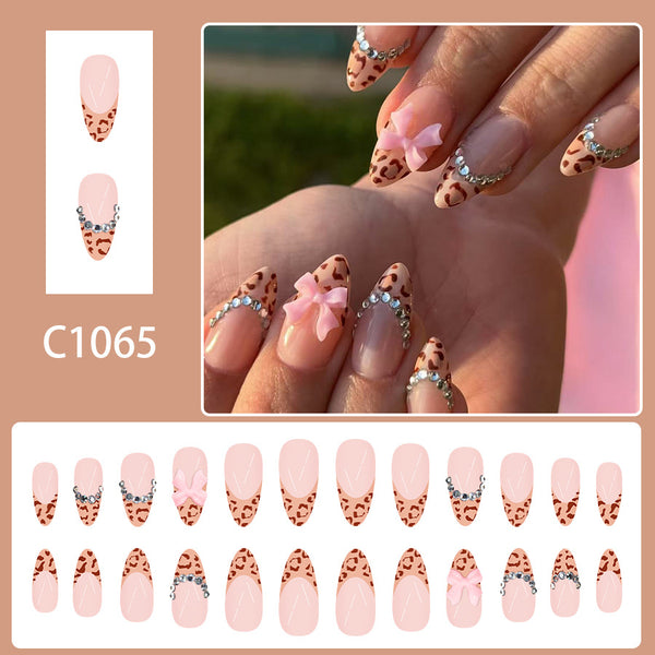 12 Sizes-24 Pcs Press On Nails C1065