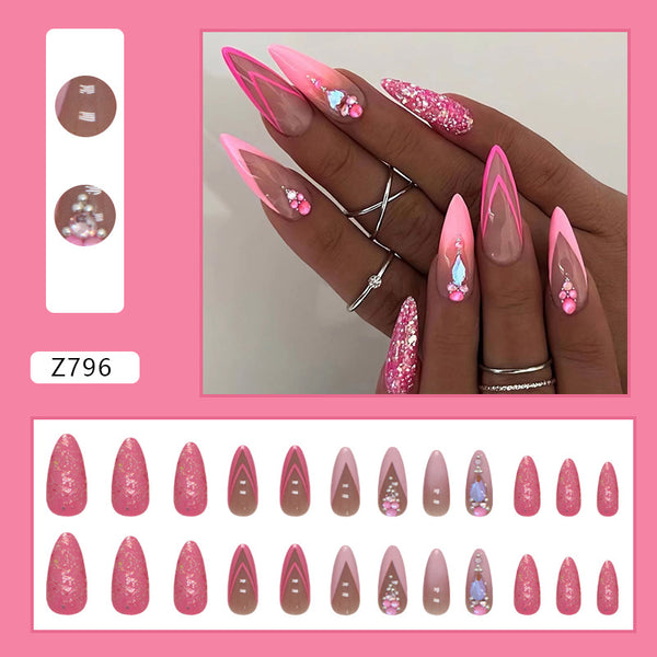 12 Sizes-24 Pcs Press On Nails Z796