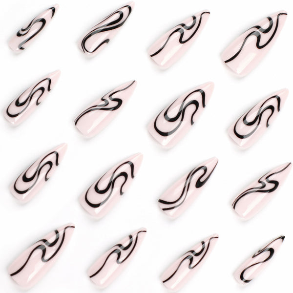 12 Sizes-24 Pcs Press On Nails JP2855