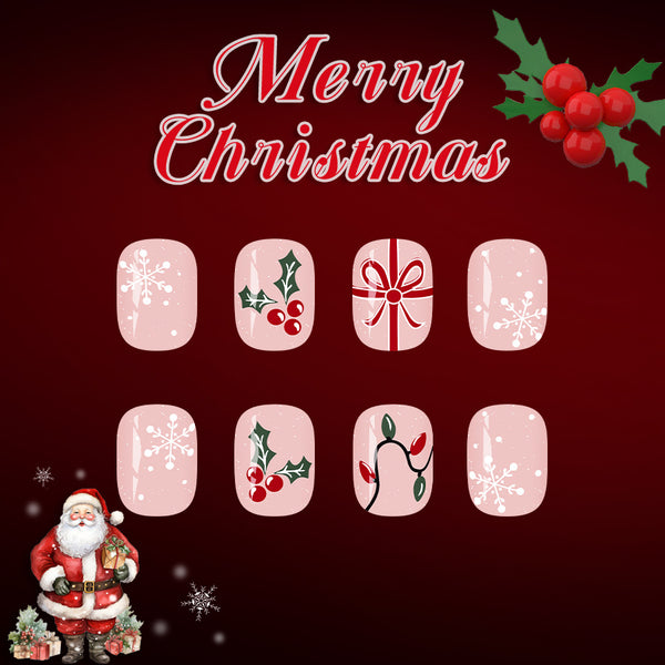 12 Sizes-24 Pcs Press On Nails C1256