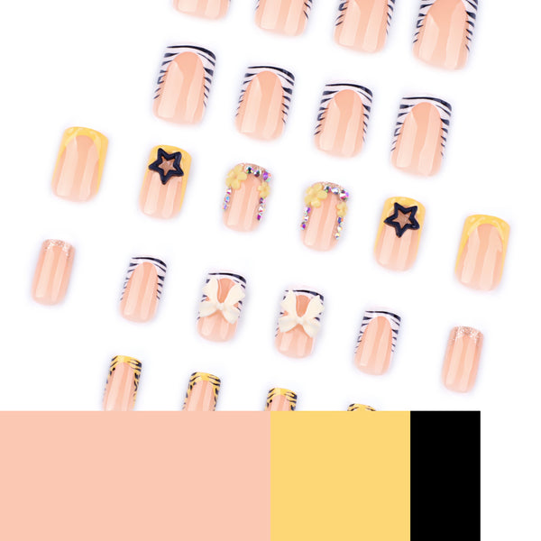 12 Sizes-24 Pcs Press On Nails JP3656