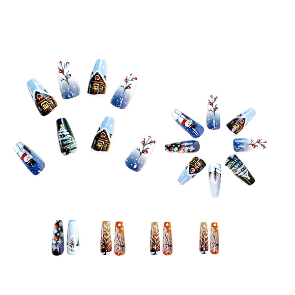 12 Sizes-24 Pcs Press On Nails Y418