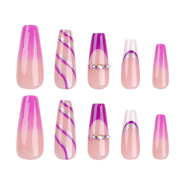 12 Sizes-24 Pcs Press On Nails JP3088